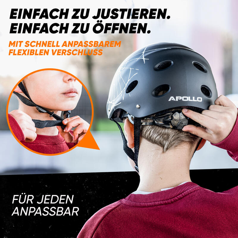 verstellbarer Skatehelm mit Design - BMX Kinderhelm