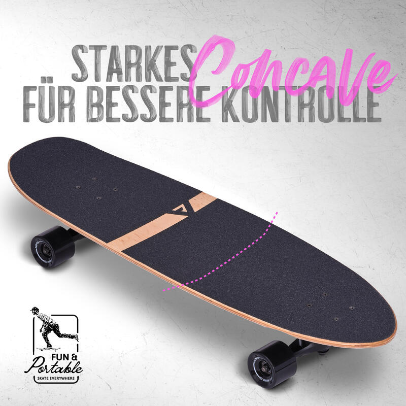 Surfskate Board - midi Longboard mit hochwertiger Surf Skate Achse