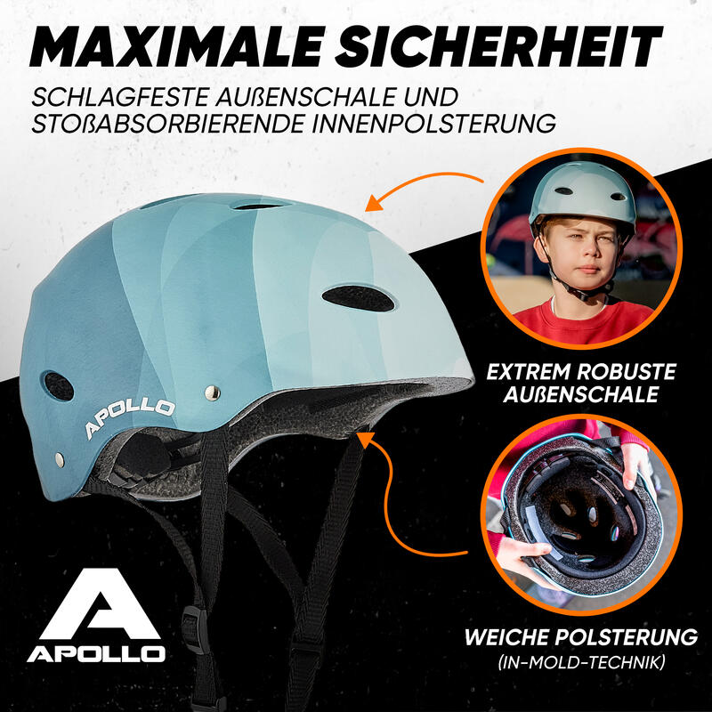 verstellbarer Skatehelm mit Design - BMX Kinderhelm