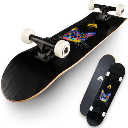 Skateboard 7 plis, concave moyen, roulements ABEC-7