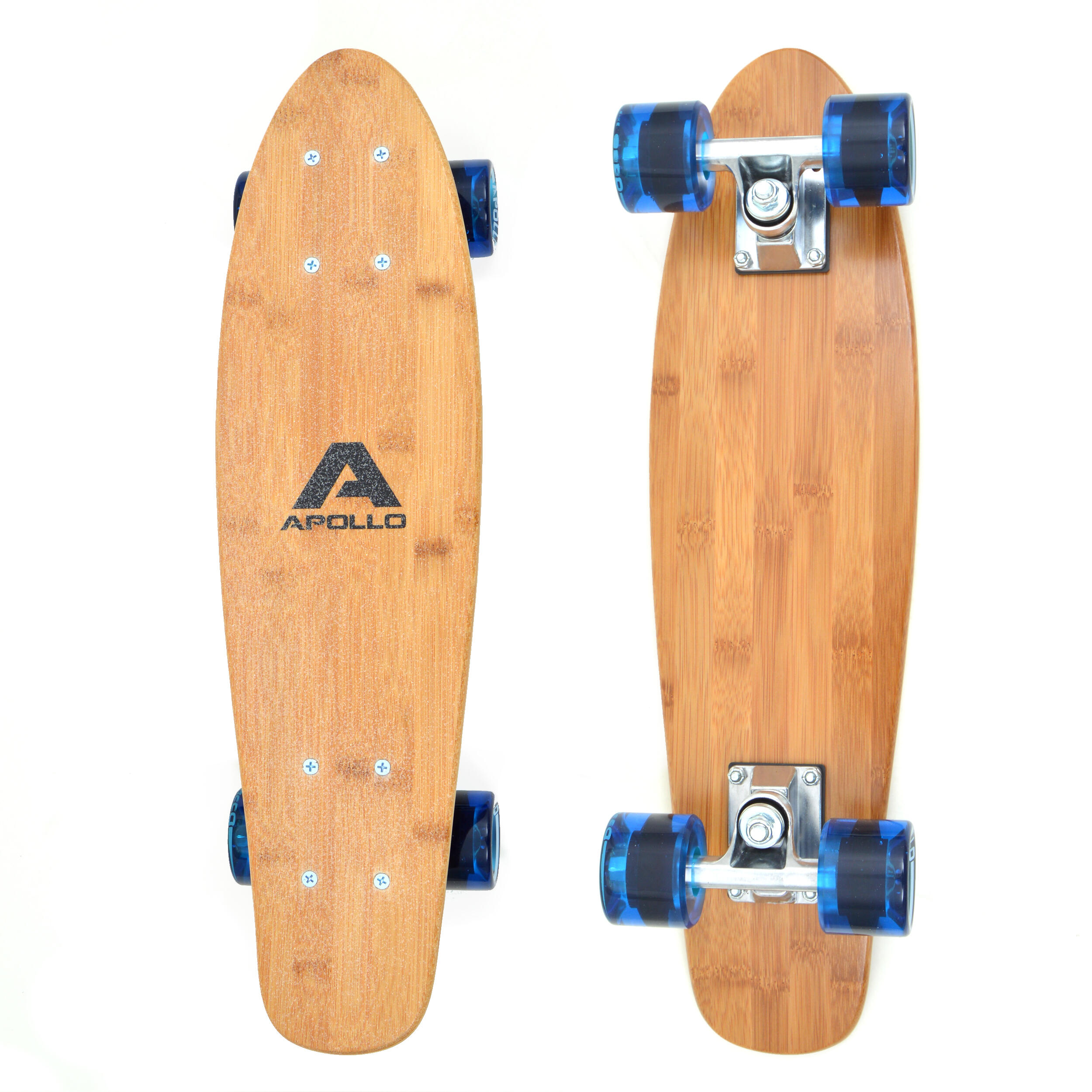 Apollo - Fancy Skateboard - Vintage Cruiser 22.5'' Différentes Couleurs - Skateboard Complet - Bleu|marron - 60 Cm - Decathlon