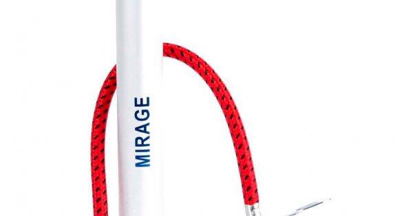 Mirage MINI POMPE À VÉLO EN ALUMINIUM 28 CM GRIS AVEC TUBE ROUGE 2/3