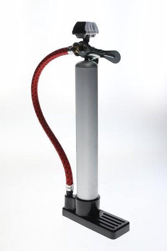 Mirage MINI POMPE À VÉLO EN ALUMINIUM 28 CM GRIS AVEC TUBE ROUGE 3/3