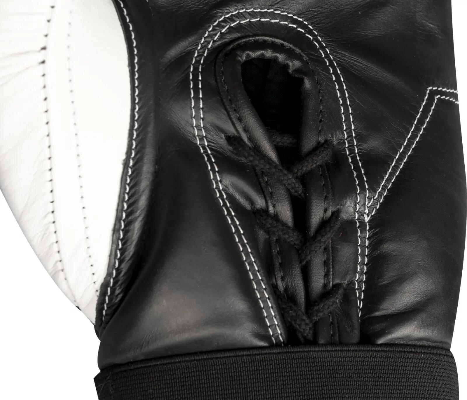 Manusi de box "Pro", Top Ten, Negru/Alb, 10 OZ 3/7
