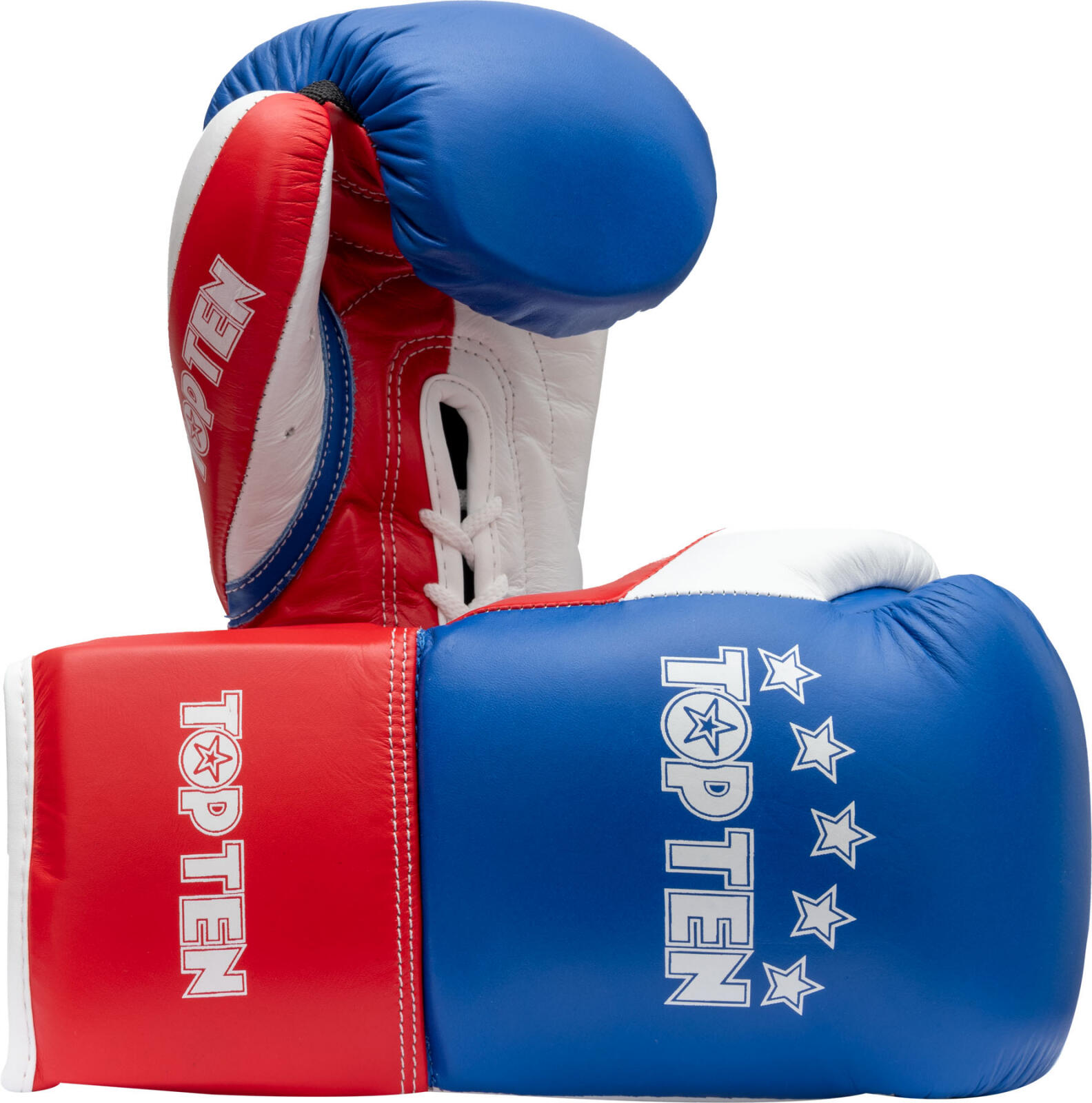 Manusi de box Profi Tricolor, Top Ten, Albastru,10 oz