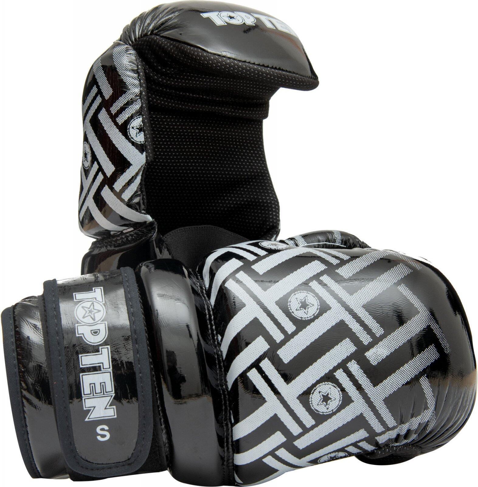 Manusi de kickboxing “Glossy Block PRISM”, Top Ten, negru, S