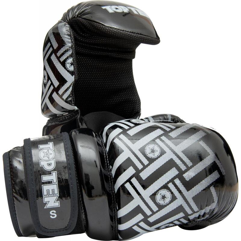 Manusi de kickboxing “Glossy Block PRISM”, Top Ten, negru, S