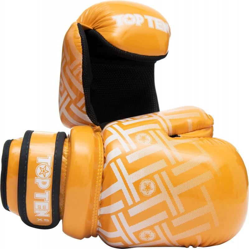 Manusi de kickboxing “Glossy Block PRISM”, Top Ten, galben, M