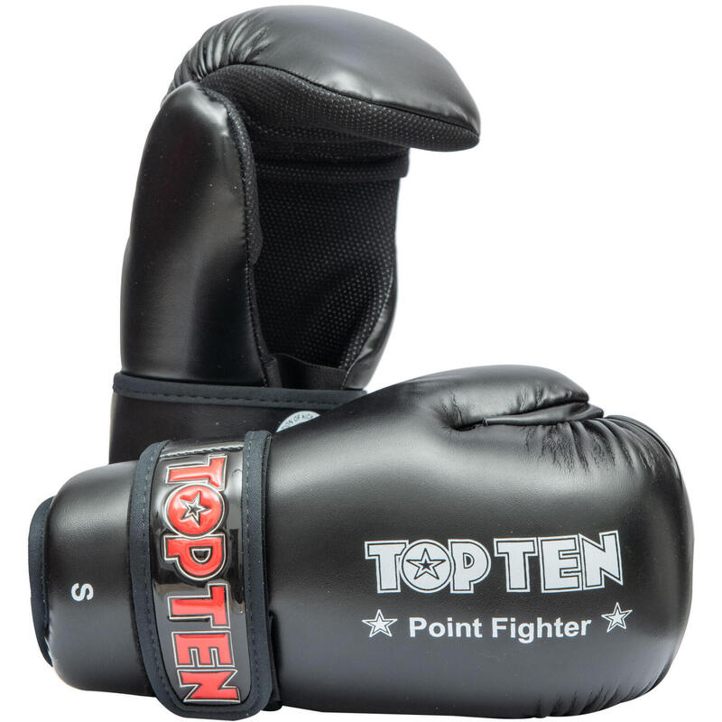 Manusi de kick-boxing, "Point Fighter", aprobate WAKO, Top Ten, Negru, L