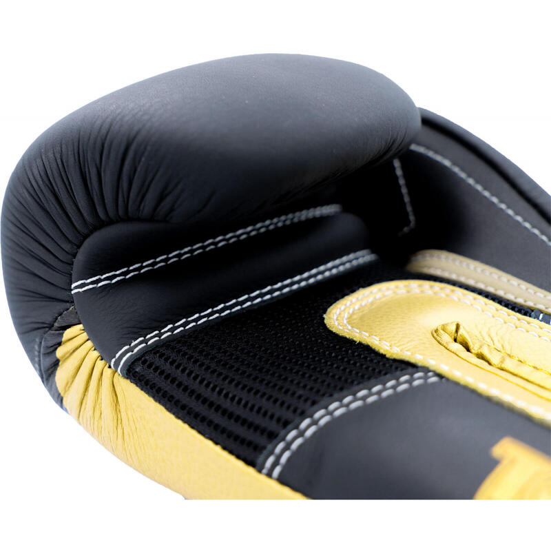 Manusi box 4select din piele, Top Ten , negru-auriu, 16 oz