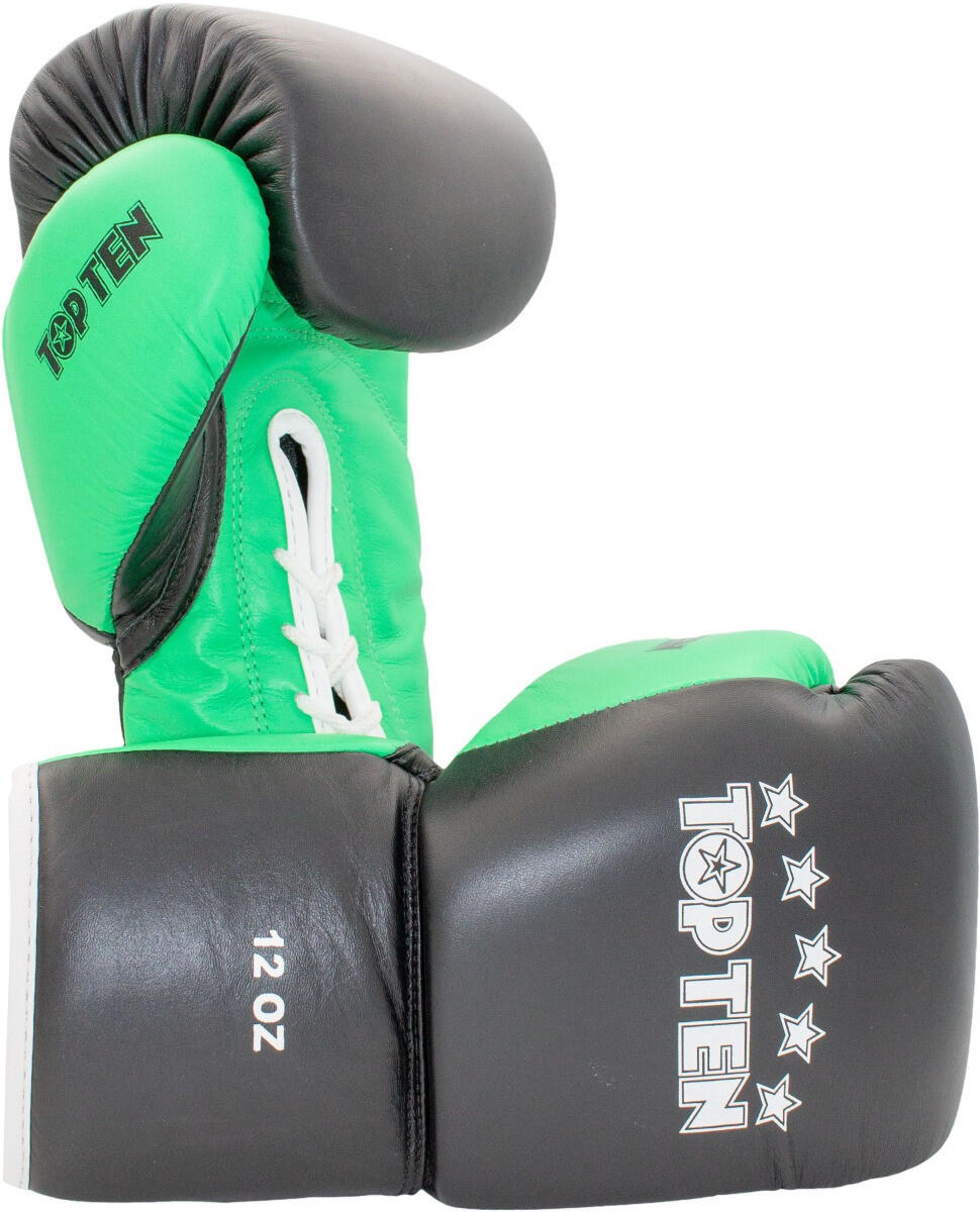 Manusi box Profi, Top Ten, Negru-Verde, 12oz