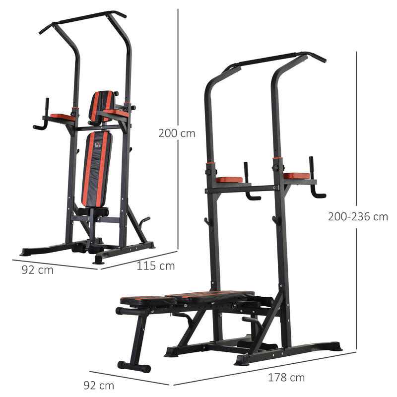 Aparat pentru Antrenament 92x178x200-236 cm Rosu