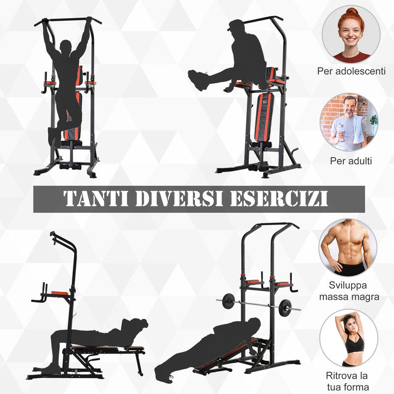 Aparat pentru Antrenament 92x178x200-236 cm Rosu