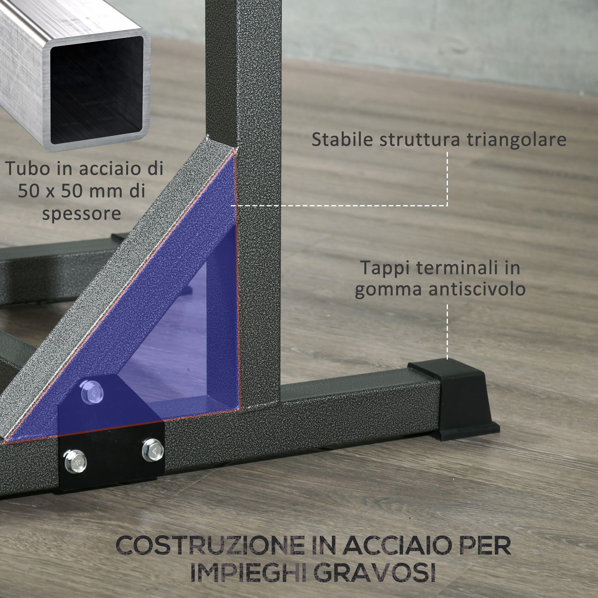 SPORTNOW Supporto per Bilanciere Multifunzionale in Acciaio ed EVA Nero 6/8