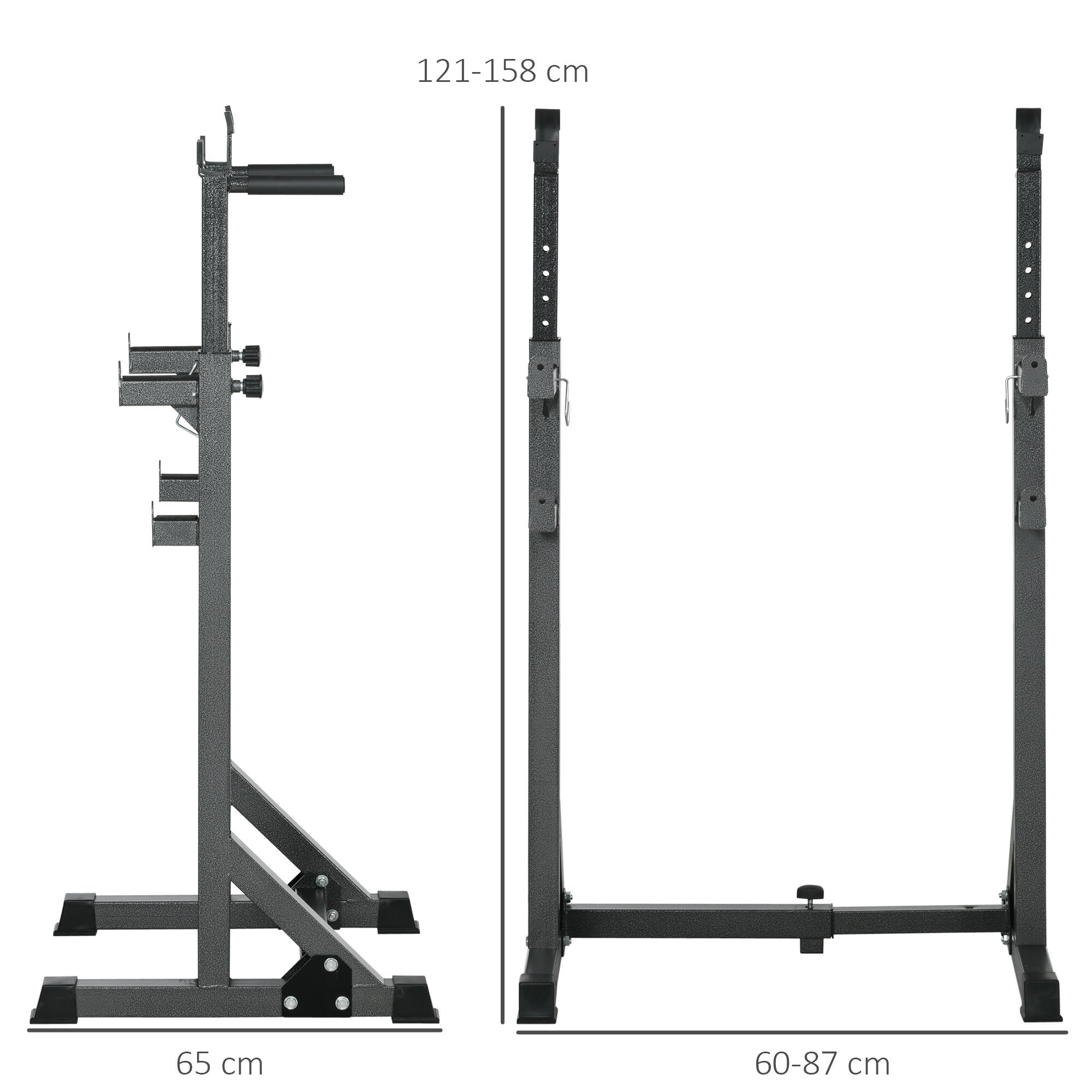Suporte para barras 60-87x65x121-158 cm preto SPORTNOW 3/7