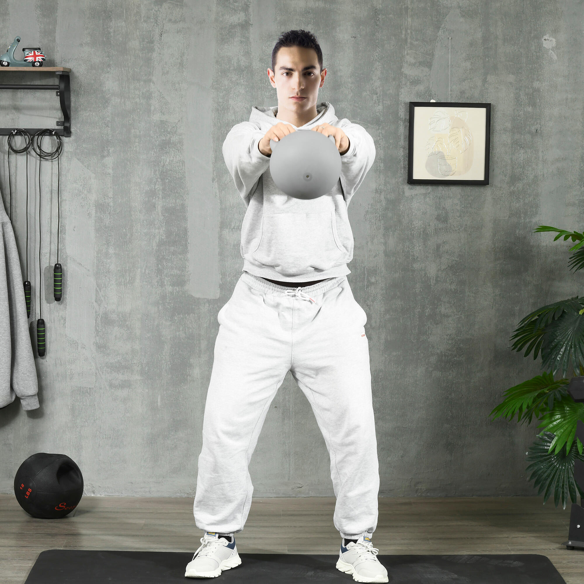 SPORTNOW Kettlebell 4kg in PVC e Sabbia Metallica per Workout Casa e Palestra 2/7
