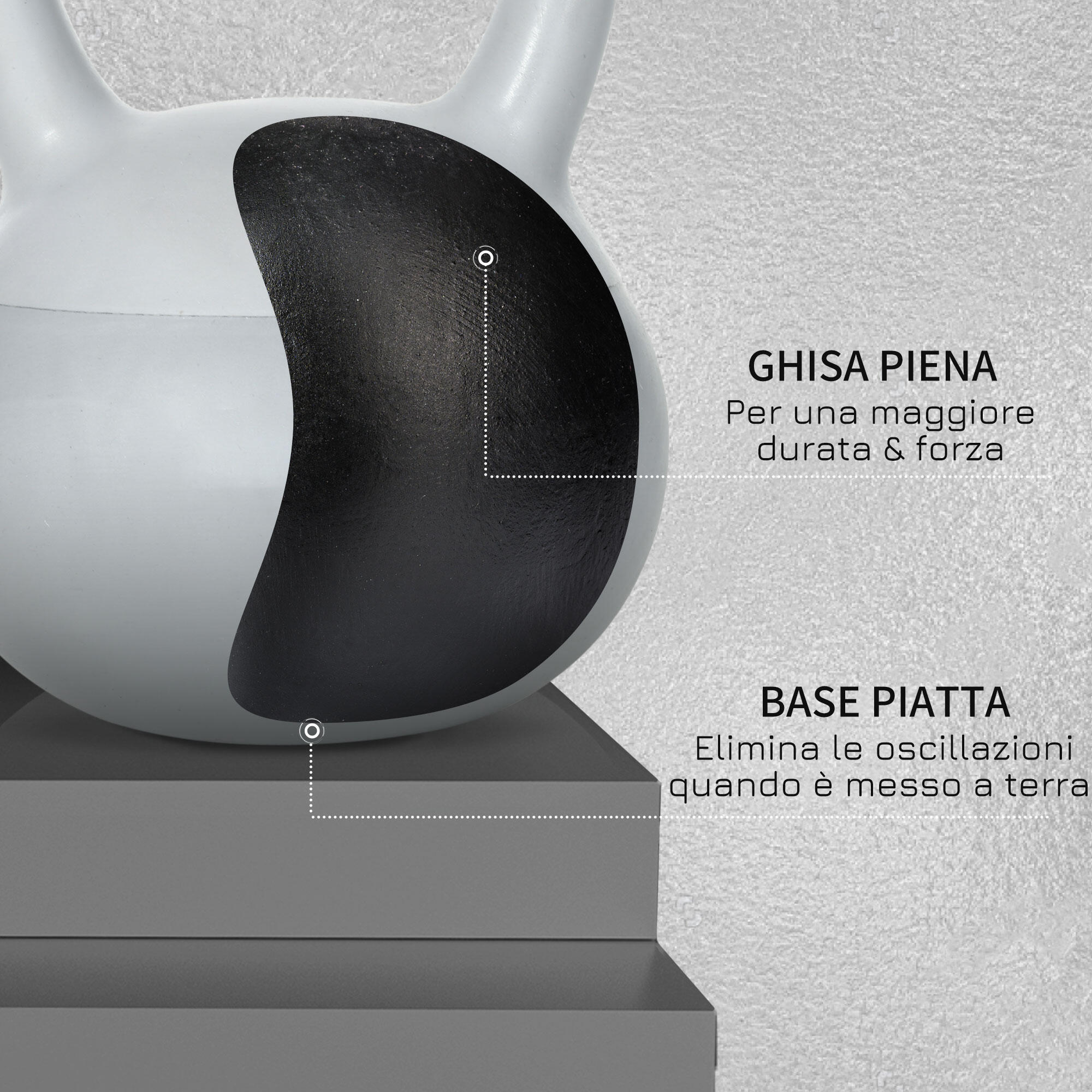 SPORTNOW Kettlebell 4kg in PVC e Sabbia Metallica per Workout Casa e Palestra 5/7