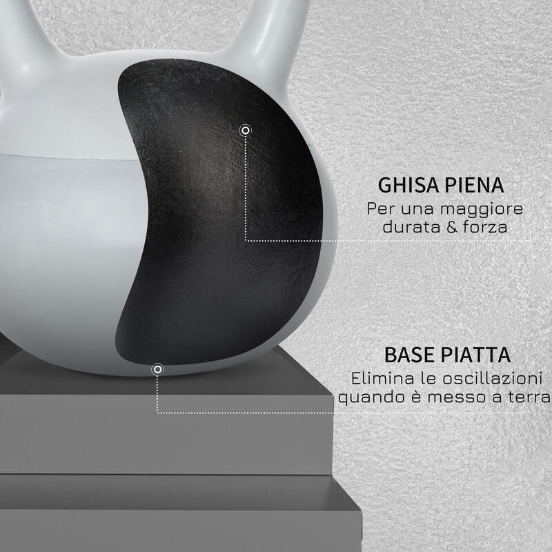 SPORTNOW Gantera kettlebell cu maner larg 6 kg pentru antrenamente de rezistenta