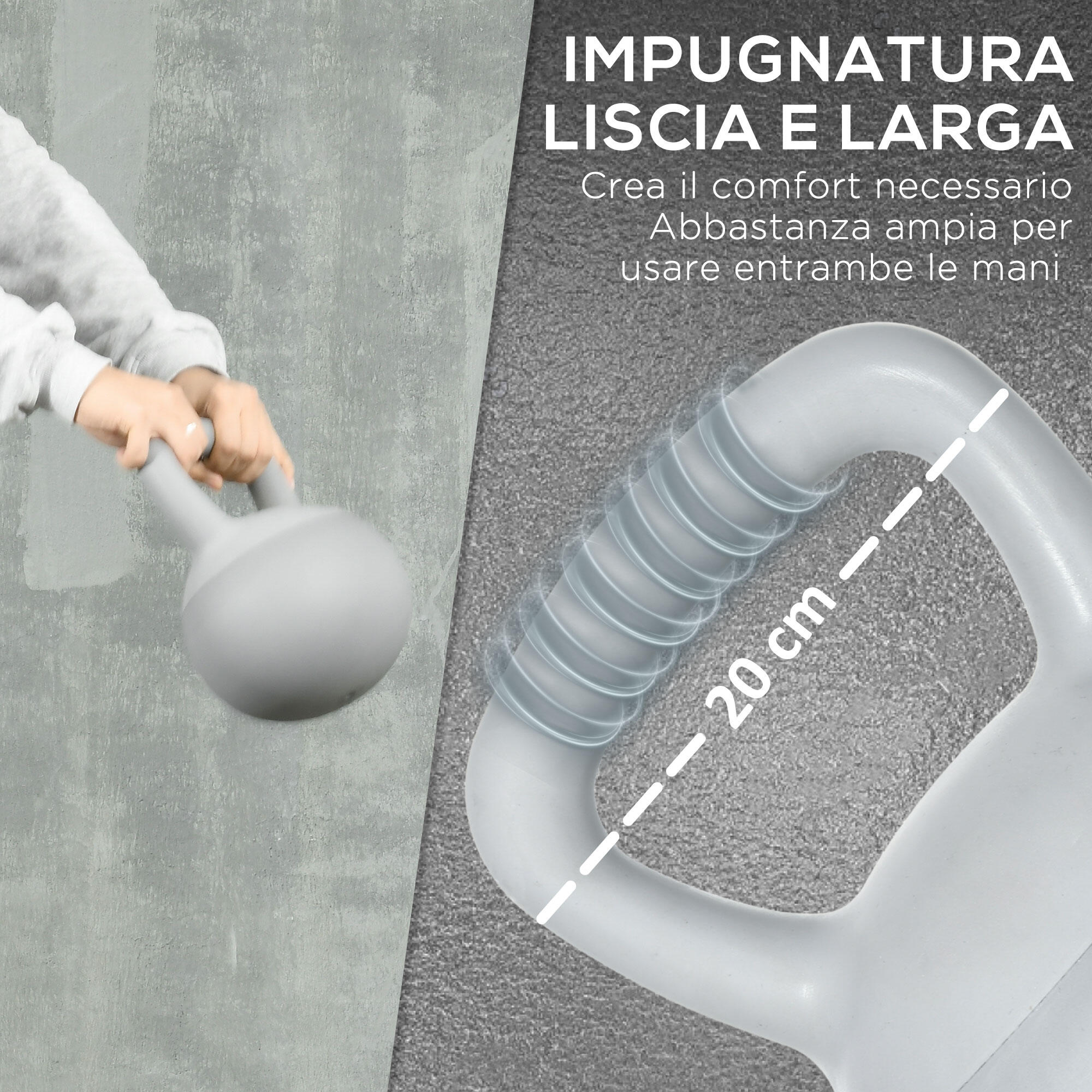 SPORTNOW Kettlebell 4kg in PVC e Sabbia Metallica per Workout Casa e Palestra 4/7