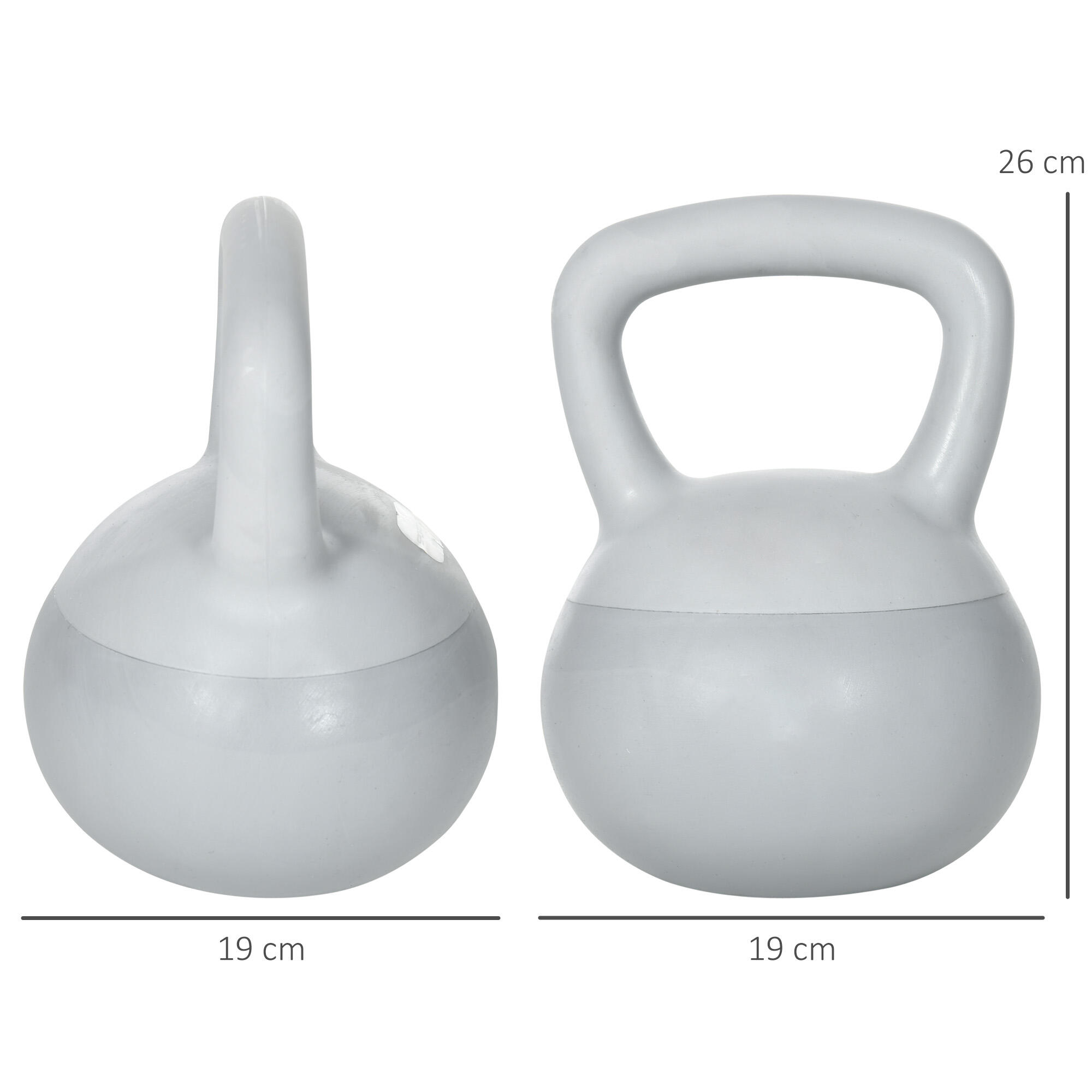 SPORTNOW Kettlebell 4kg in PVC e Sabbia Metallica per Workout Casa e Palestra 3/7
