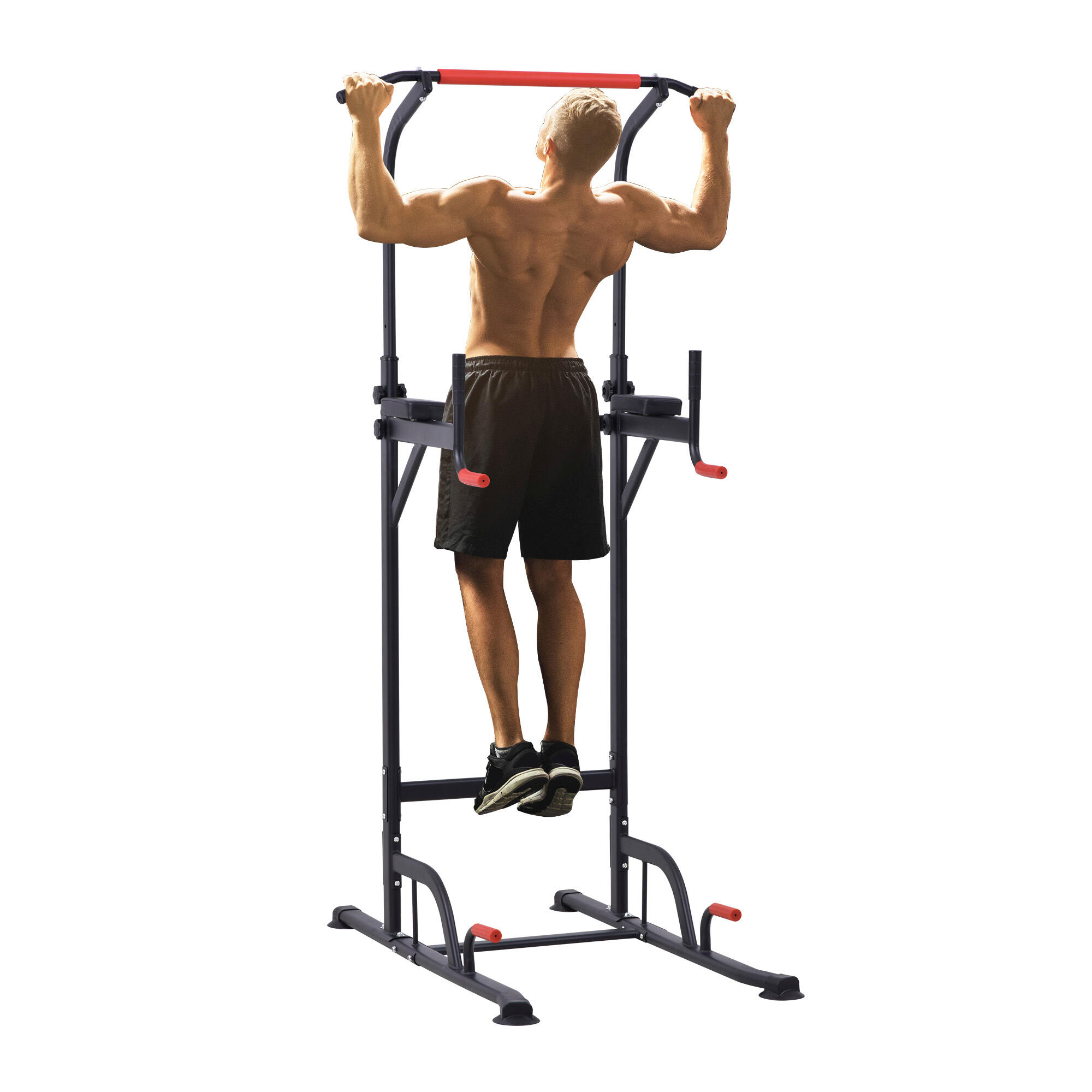 HOMCOM Stazione Fitness Multiuso per Fitness con Altezza Regolabile in Acciaio 2/8