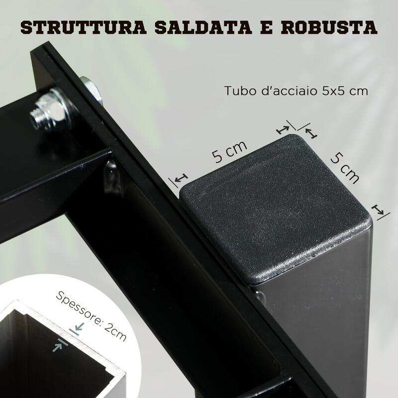 SPORTNOW Porta Pesi con 2 Ripiani 92.5x50.5x80.5cm in Acciaio