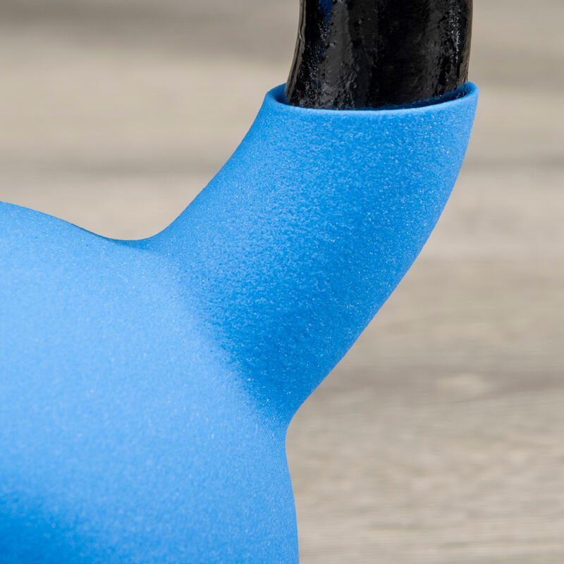 HOMCOM gantera Kettlebelle acoperit cu neopren, fonta solida, 8 kg, albastru