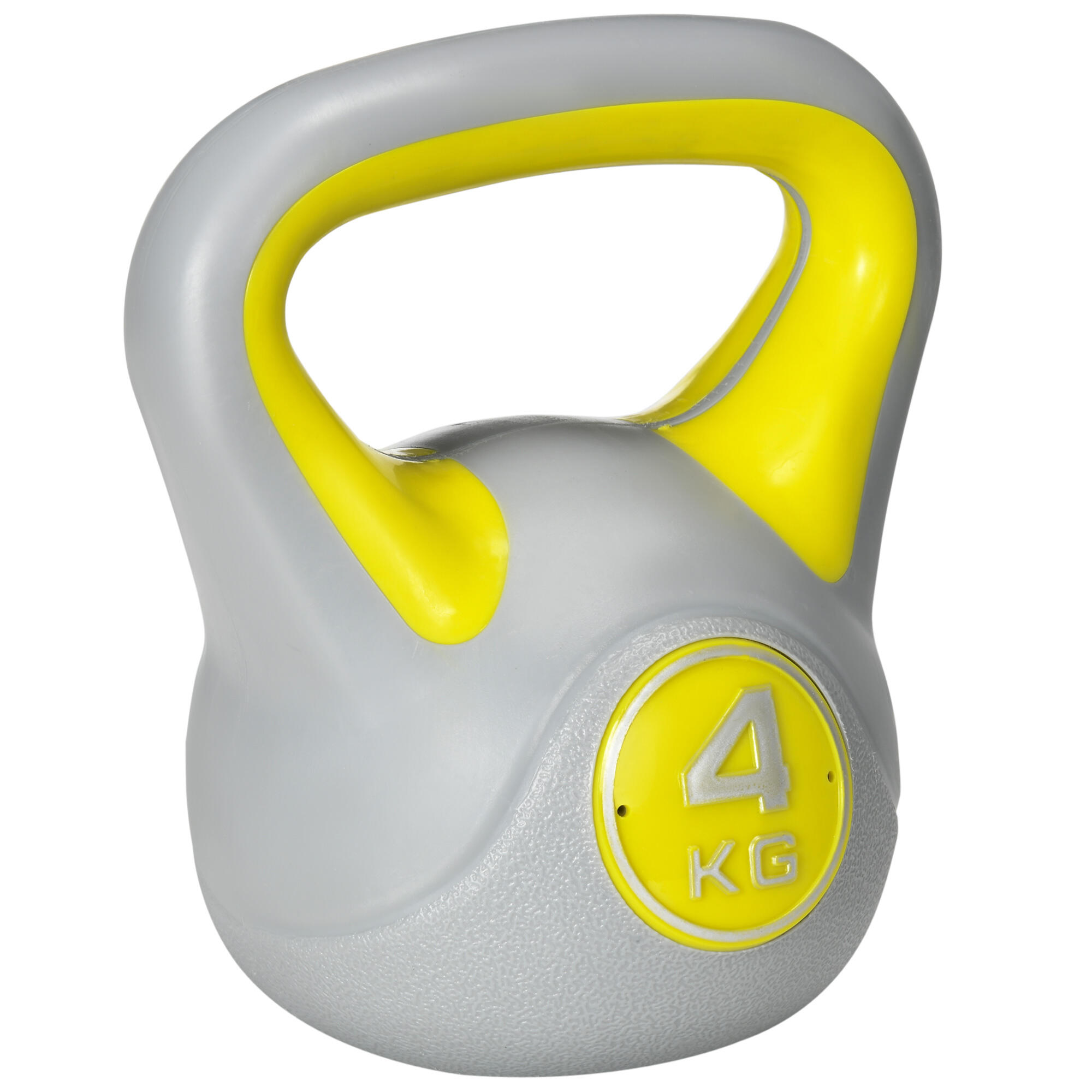 SPORTNOW SPORTNOW Kettlebell 4kg Giallo per Stacchi Squat e Sollevamenti in PU e Sabbia
