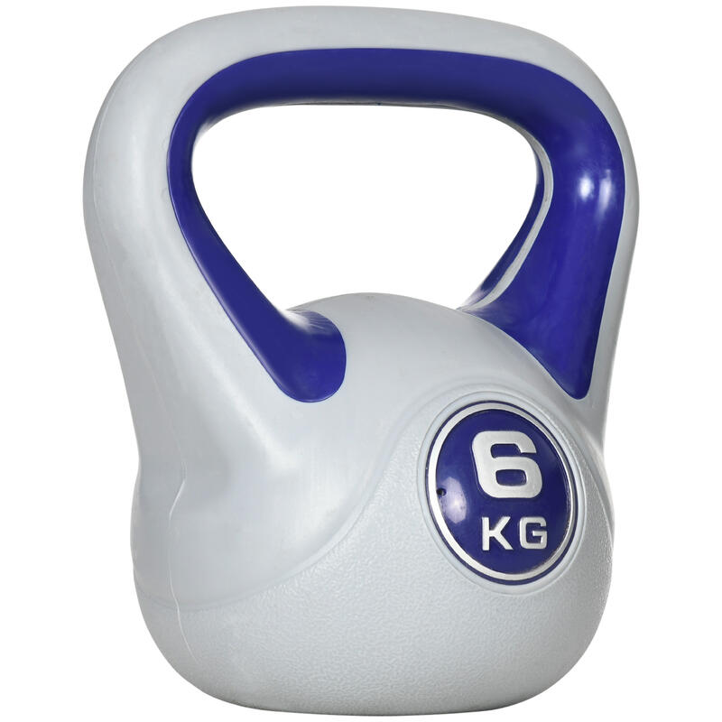 SPORTNOW Gantera Kettlebell 6kg cu protectie moale, baza plata 20x13x22cm violet