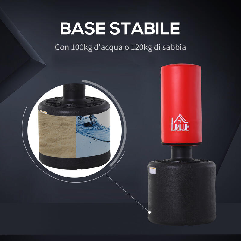 HomCom sac de box, inaltime reglabila 145-172cm, rosu, negru
