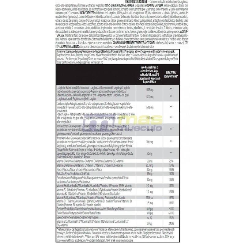 Biotech Usa Mens Arginine 90 Cápsulas