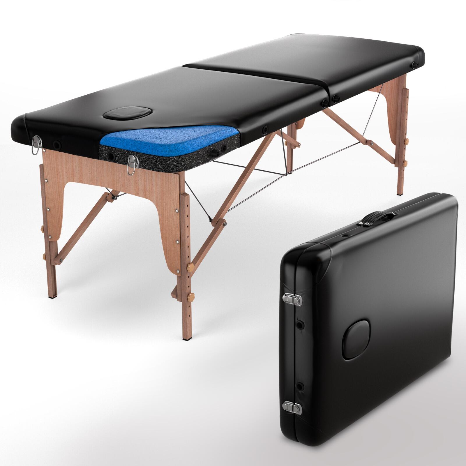 FENIXSHOP24 Lettino massaggio professionale 2 zone in legno richiudibile e trasportabile