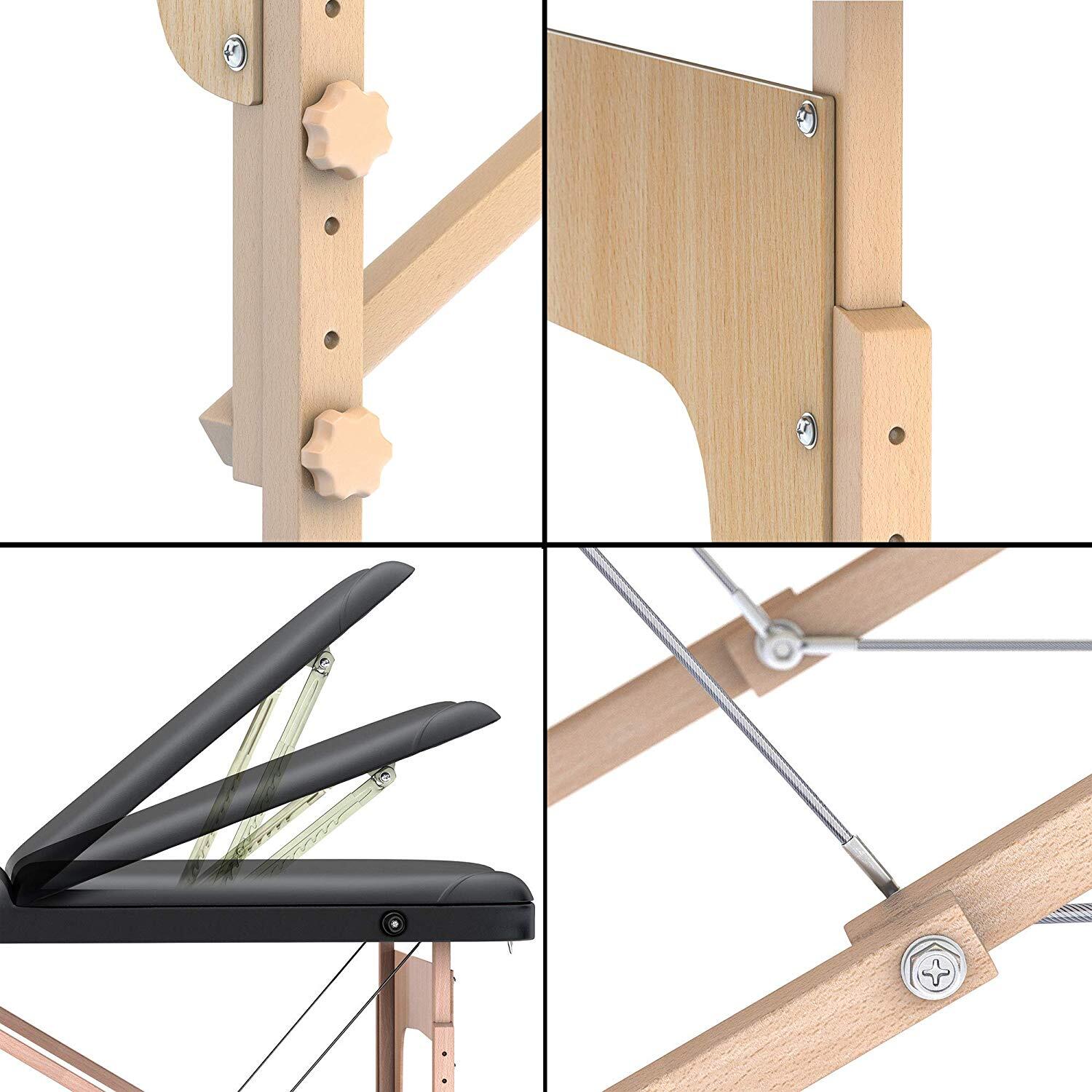 Lettino massaggio professionale 3 zone in legno richiudibile e trasportabile 5/7