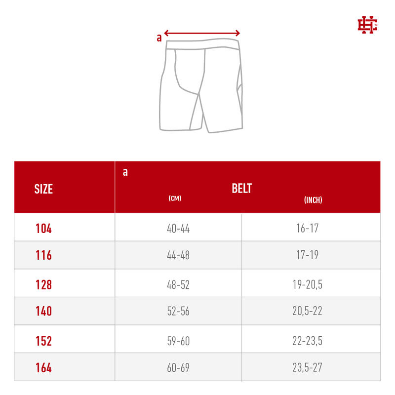 Shorts Vale-Tudo pour enfants pour MMA de EXTREME HOBBY RED WARRIOR