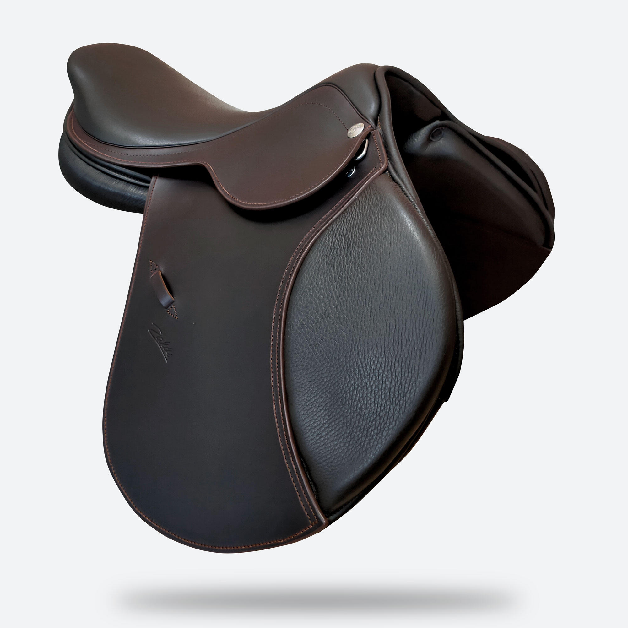 Silla De Montar De Salto Equitación Zaldi Star Con Baste Goma Inteligente 2/5