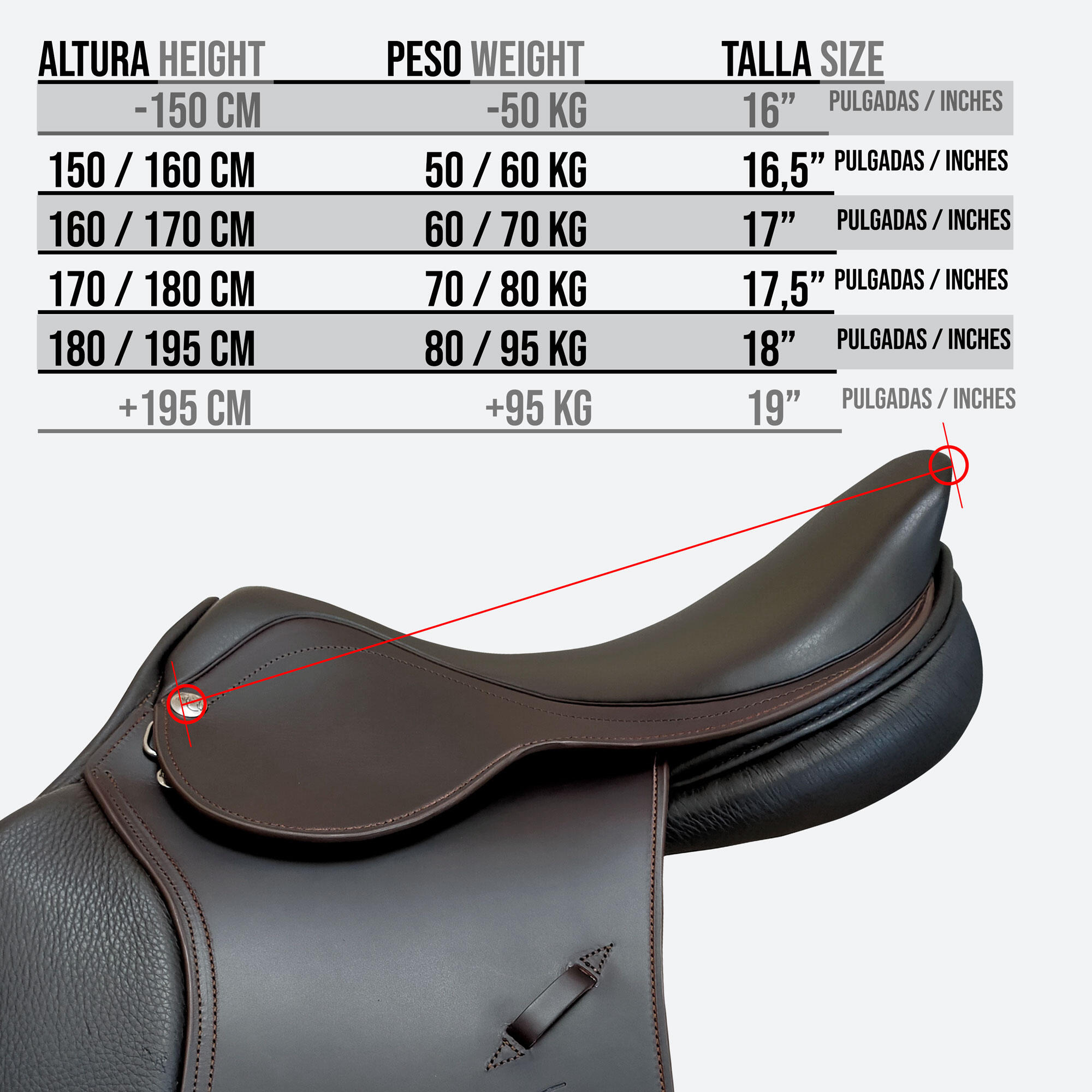 Silla De Montar De Salto Equitación Zaldi Star Con Baste Goma Inteligente 5/5
