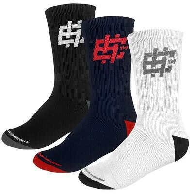 Sportsokken voor heren extreme hobby hashtag in 3-pack. lang