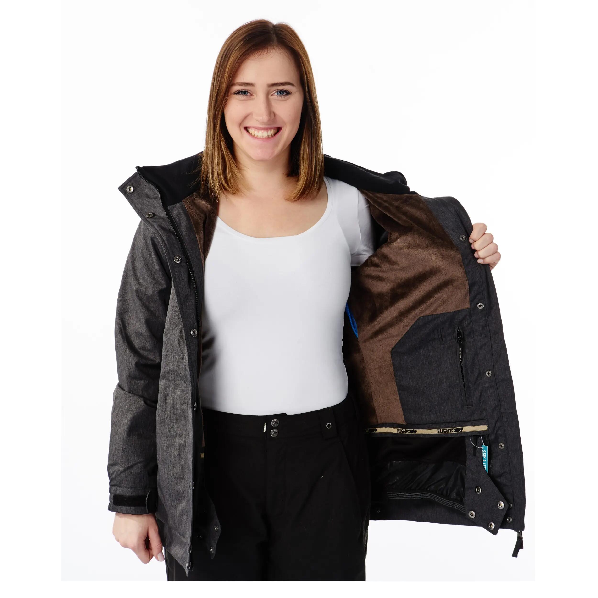Ski-/Snowboardjacke Damen - Pepper dunkelgrau anthrazit 2/4