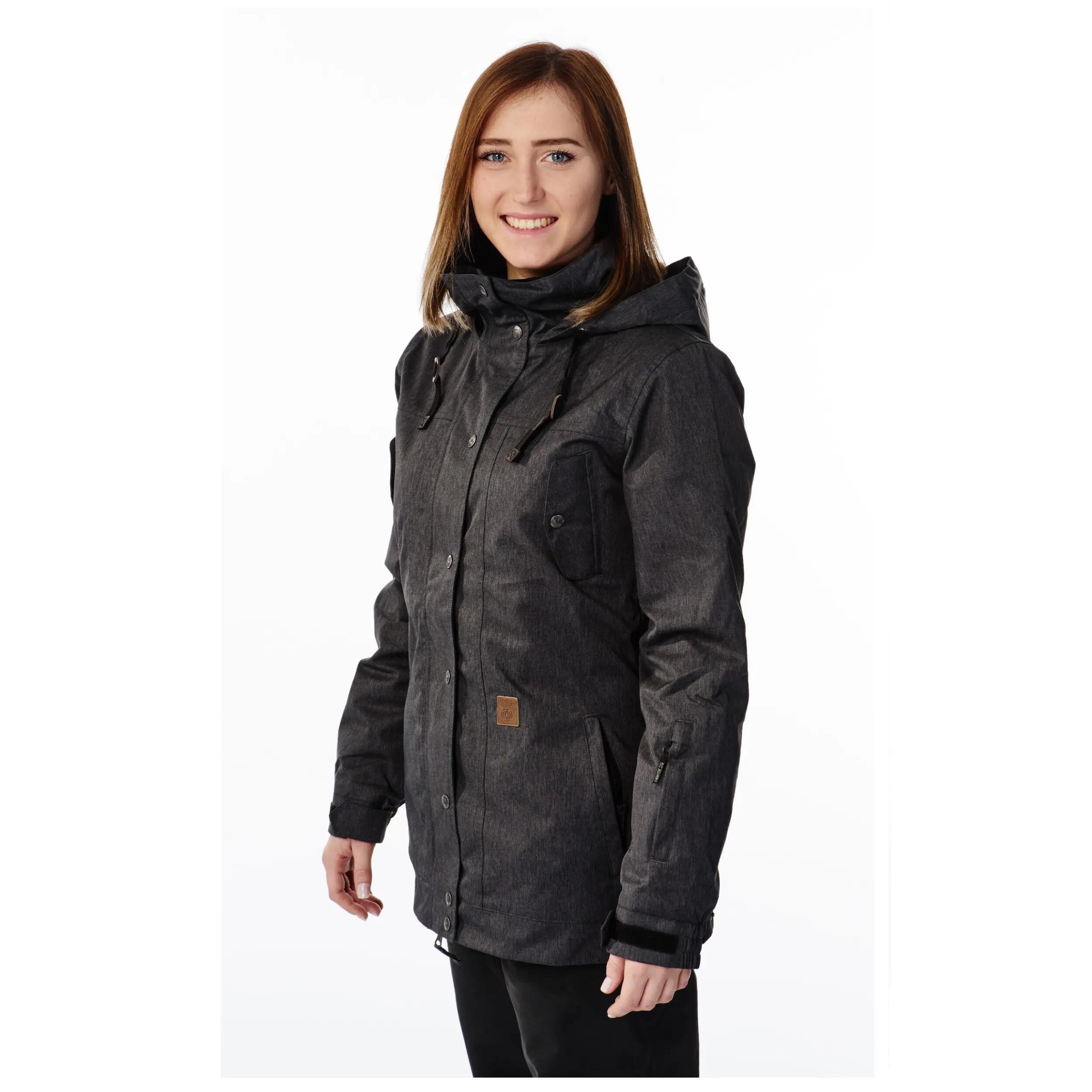Ski-/Snowboardjacke Damen - Pepper dunkelgrau anthrazit 3/4