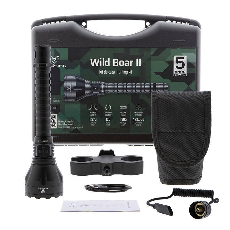 Linterna LED con kit de caza B-Vision Wild Boar II