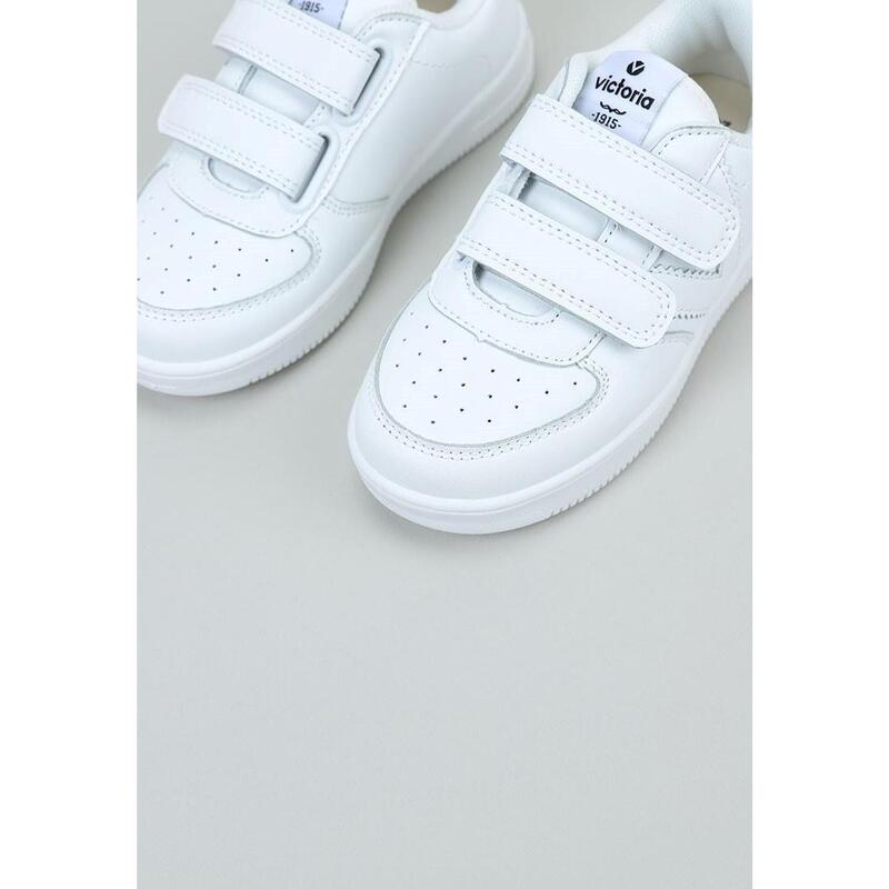 Zapatillas Caminar Niños VICTORIA TIEMPO ZAPATILLA BLANCA EFECTO PIEL Blanco