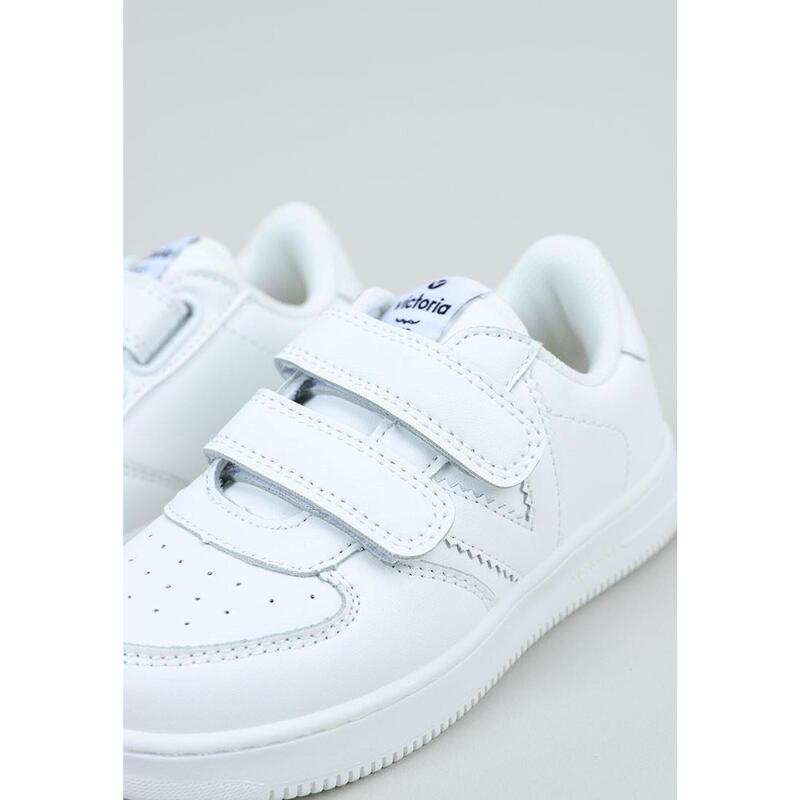 Zapatillas Caminar Niños VICTORIA TIEMPO ZAPATILLA BLANCA EFECTO PIEL Blanco