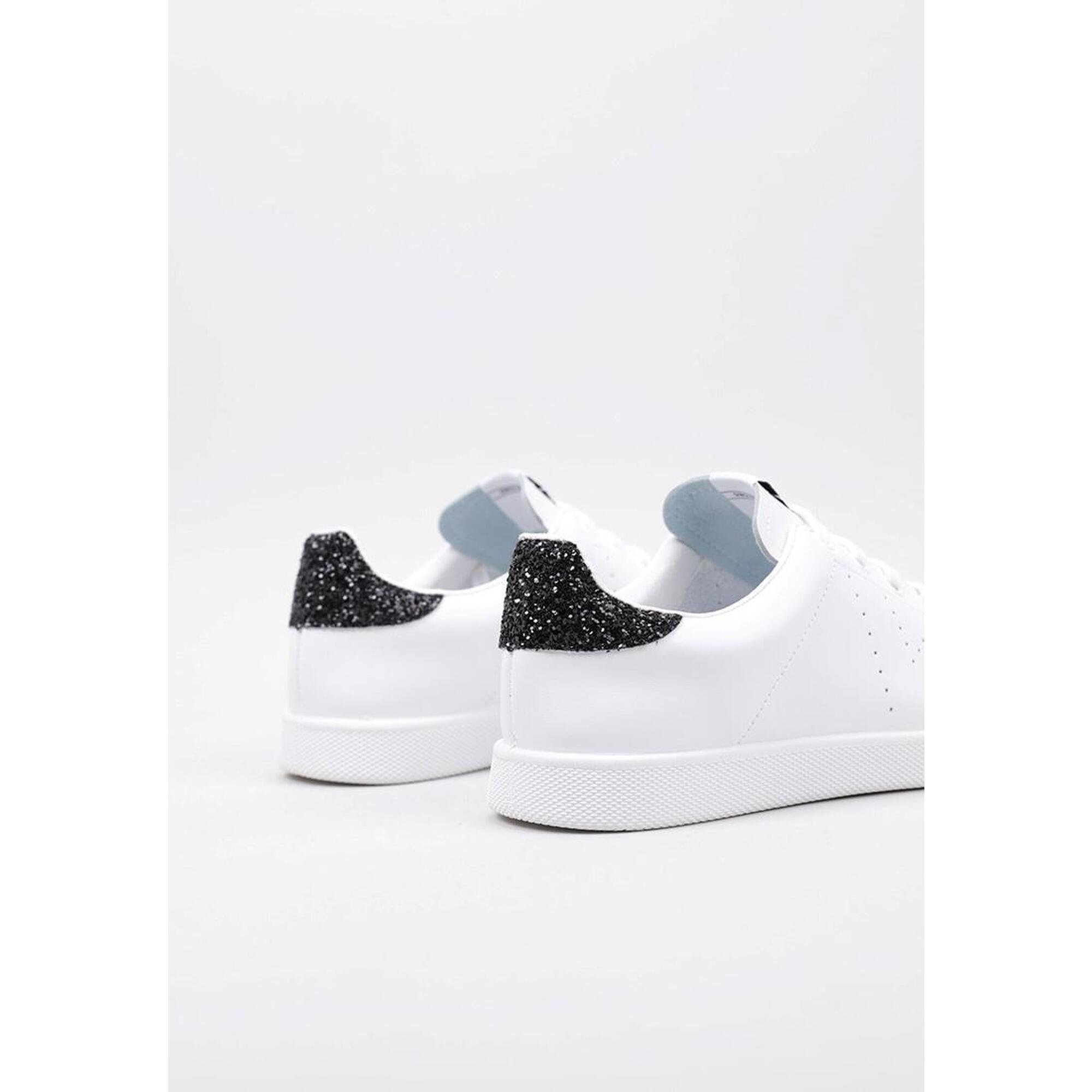 Sneakers Deportivas Mujer Victoria PIEL & GLITTER Negro