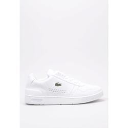 Baskets basses Lacoste T-CLIP femme blanches, tige cuir et doublure textile