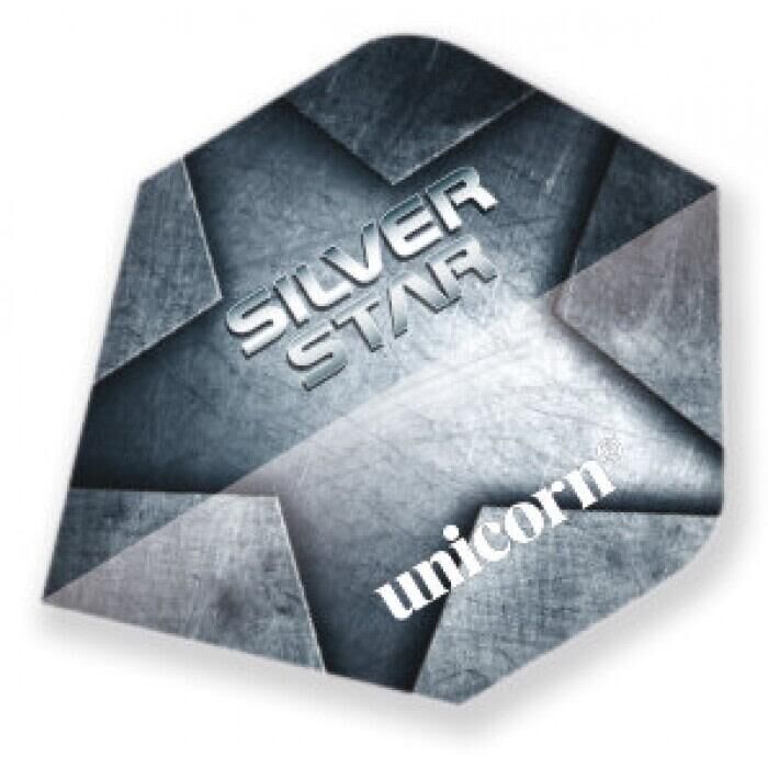 UNICORN Silver Star Dart Flight (Silver/White)