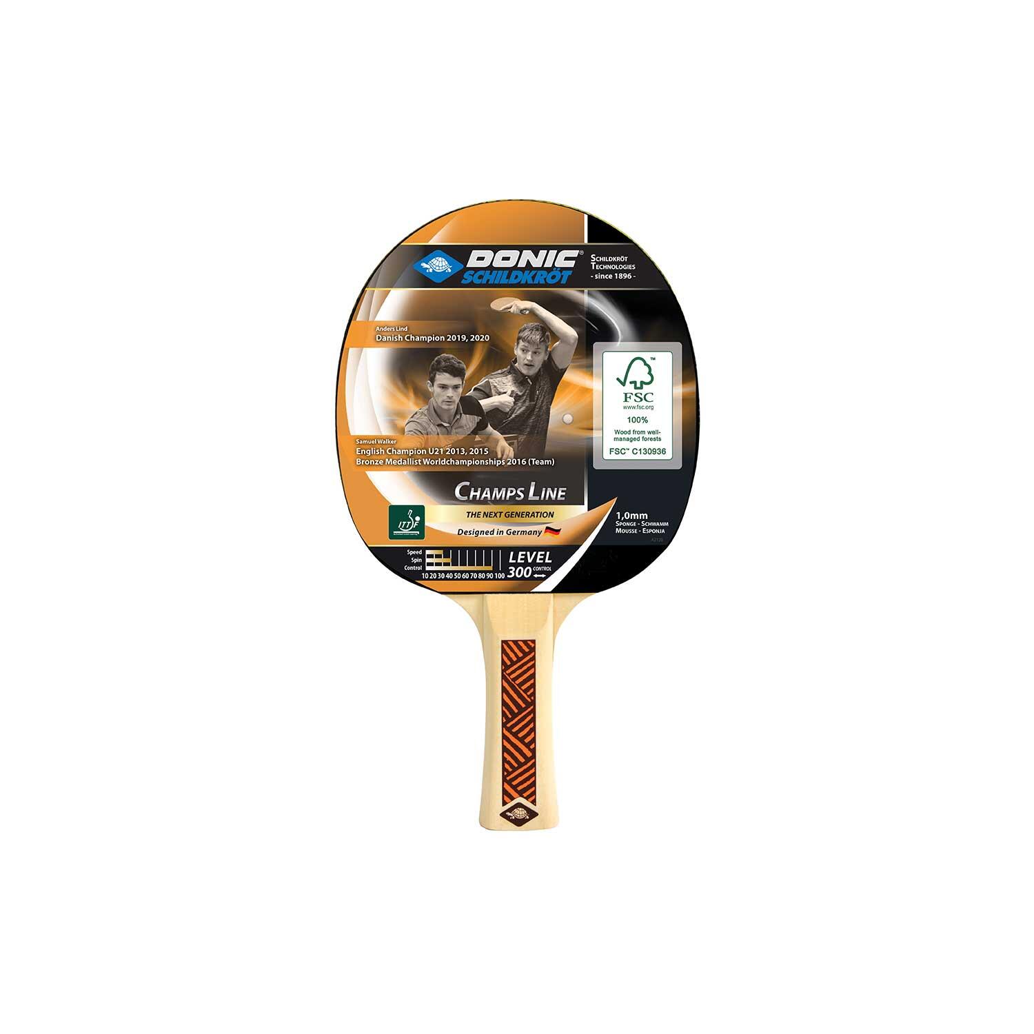 Champs Line 300 Table Tennis Bat (Black/Orange) 2/3