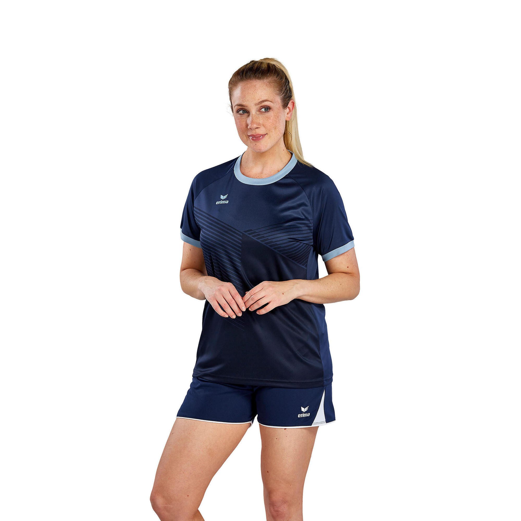 Erima - Maillot Femme Erima Mantua - Maillot Manches Courtes - Bleu - 44 L - Decathlon