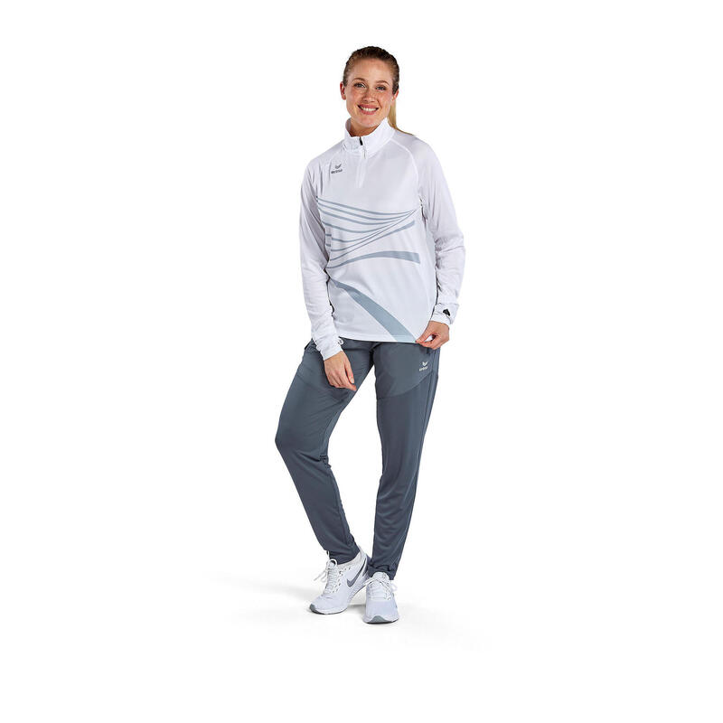 Tricou alergare Erima Racing cu mânecă lungă, alb - material funcțional