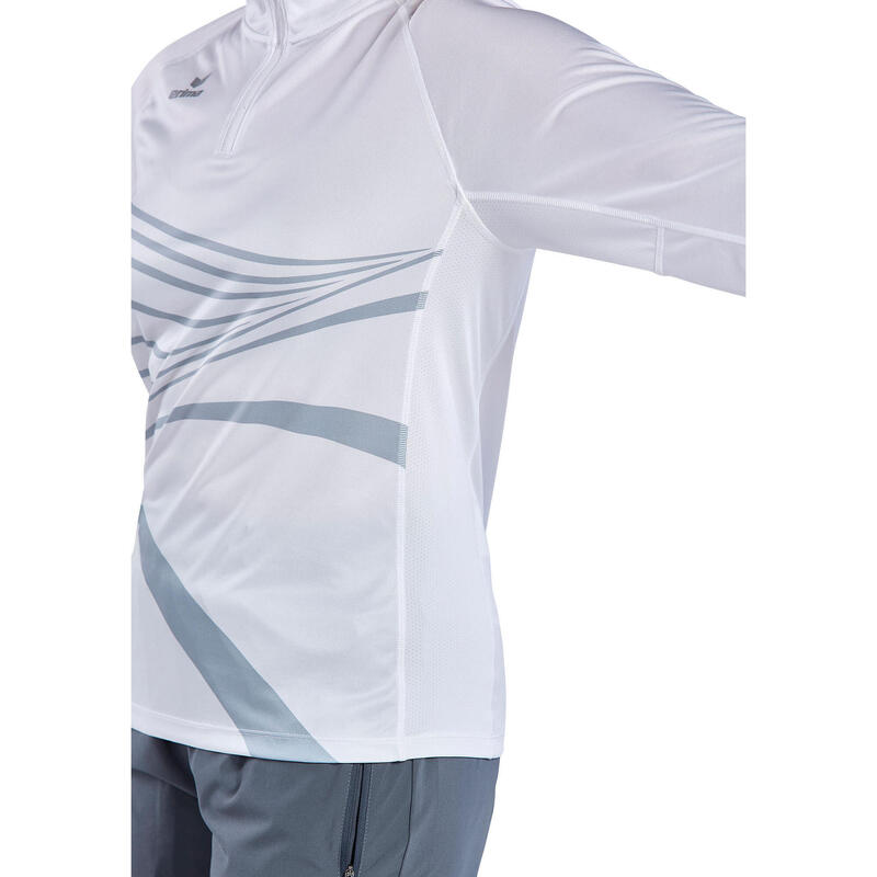 Tricou alergare Erima Racing cu mânecă lungă, alb - material funcțional