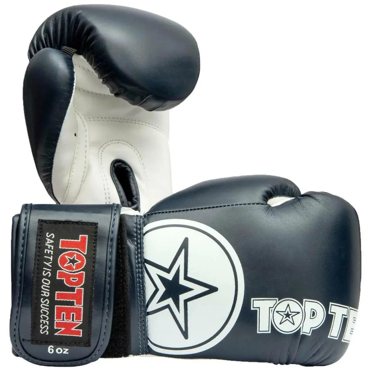 Manusi box copii KIDS, Top Ten, Alb-Albastru, 8 oz 5/6